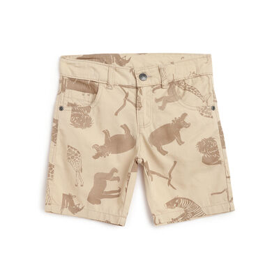 Boys Medium Natural Printed Shorts